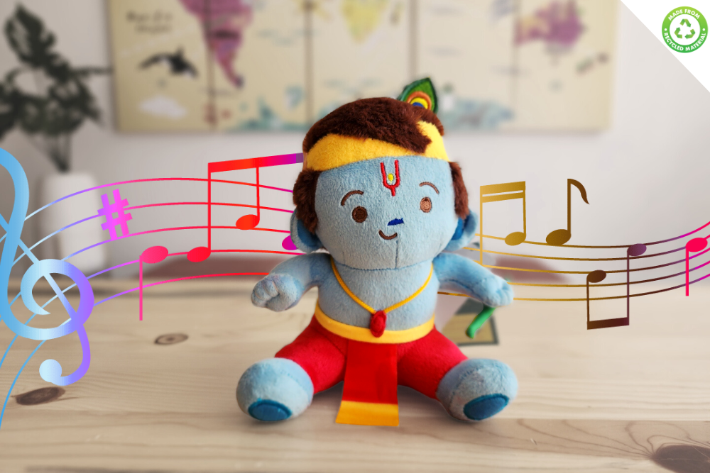 Baby Krishna (Mini 7") Mantra Singing Plush Toy