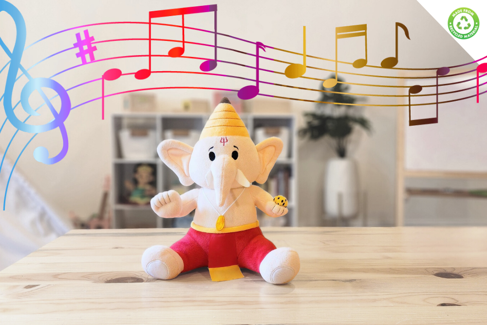 Baby Ganesh (Medium 11") Mantra Singing Plush Toy