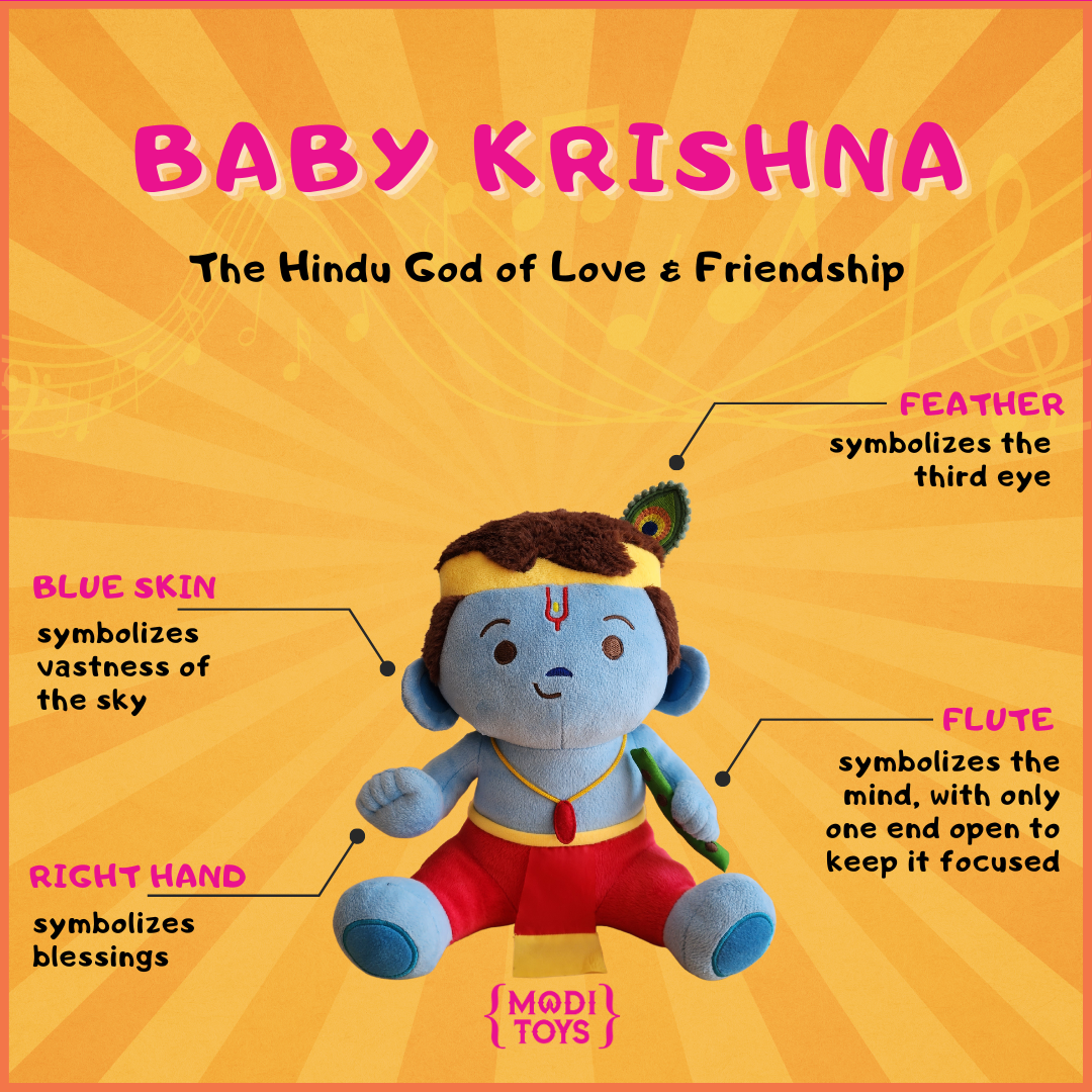 Baby Krishna (Medium 11") Mantra Singing Plush Toy
