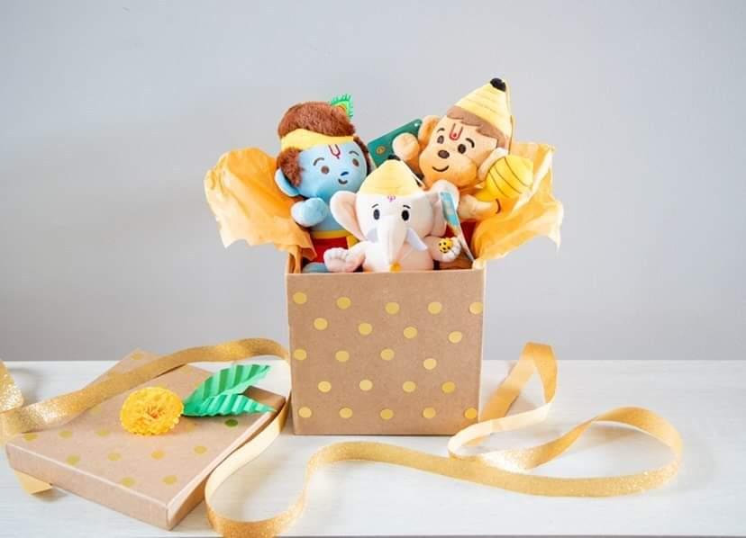 krishna hanuman ganesh plush toys in gift box