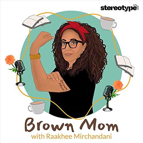 drawing of brown woman flexing arm with "brown mom" written on arm
