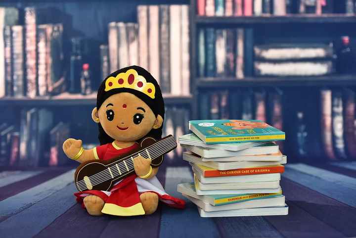 Saraswati Devi (Medium 11") Mantra Singing Plush Toy